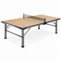 Tavolo da ping pong regolamentare con rete, 274 × 152,5 × 76 cm, marrone chiaro, grigio, nero e bianco