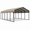 Carport doppio per 2 auto 600 × 600 × 300 cm in metallo tortora e nero