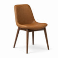 Sedia imbottita moderna 52 × 58 × 84 cm in legno con rivestimento effetto pelle color cognac