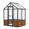 Serra da giardino moderna in alluminio e policarbonato 185 × 125 × 195 cm, antracite, marrone e trasparente