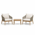 Set da giardino 3 pezzi beige, crema e marrone chiaro con 2 poltrone 76 x 78 x 80 cm e tavolino 55 x 55 x 42 cm